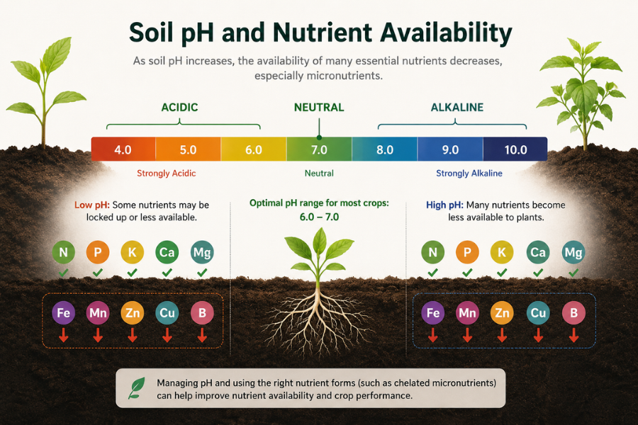 soil pH and nutrient availability